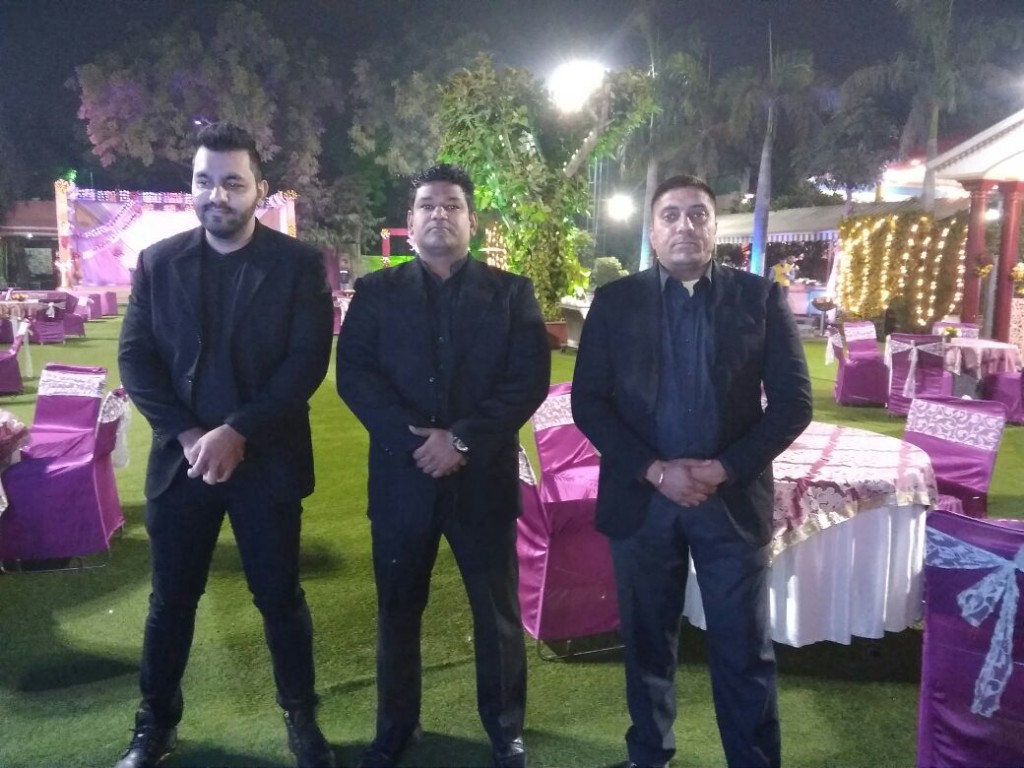 Bodyguards in smart dresscode for marriage security