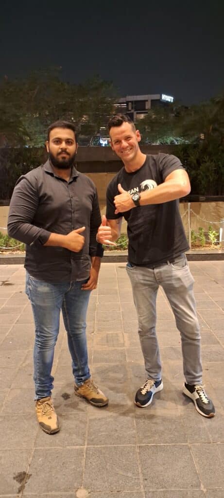 International Celebrity Swimmer Adam Walker visited Delhi,India for the first time and protected with security officer and facilitator from the airport